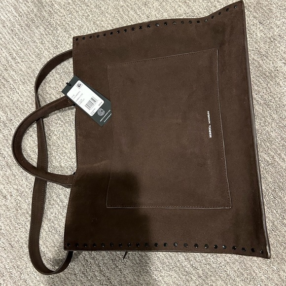Rebecca Minkoff Suede Daren Tote Chocolate Brown - Picture 6 of 8